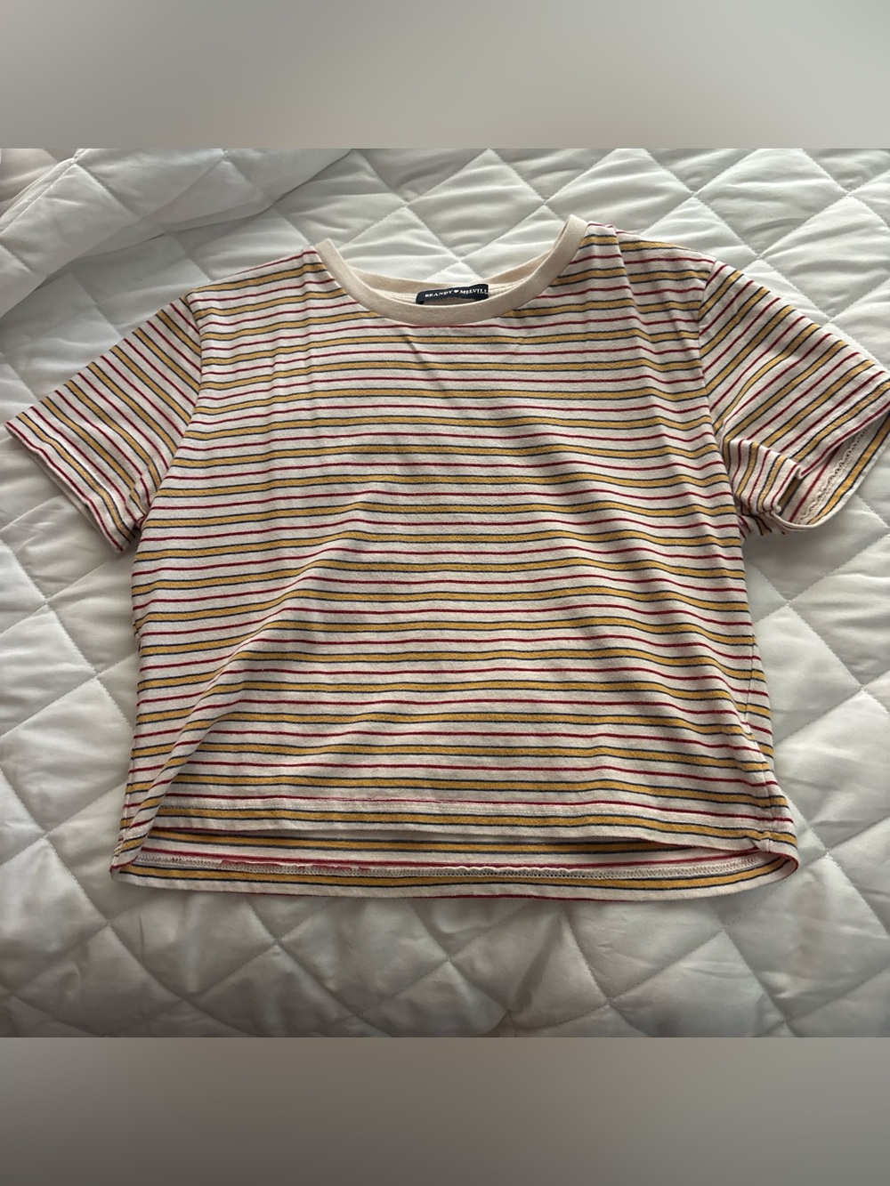 Brandy Melville Multicoloured striped crop top.
